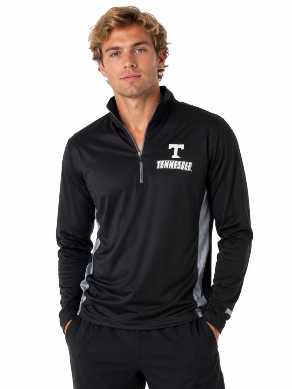 Tennessee Volunteers Jacket Size Small 34/36 Black Moisture Wickng Pullover